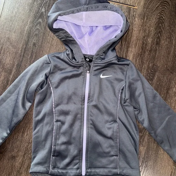 Nike Dri-FIT Purple and Gray Toddler Jacket and Pant Set - Picture 2 of 9
